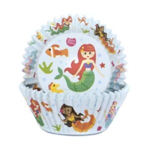 Cupcake cups zeemeermin 50x33mm (50stuks)