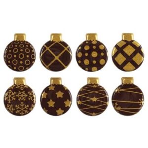 Versierde kerstballetjes 2,5 cm 8/set