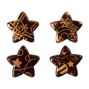 Ster met goud en brons 3cm 4/set