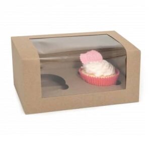 Cupcake box voor 2 cupcakes eco-line kraft
