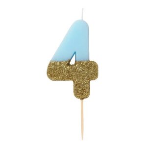 Blauwe glitterkaars #4 Talking Tables