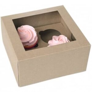 Cupcake box voor 4 cupcakes eco-line kraft