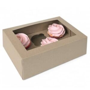Cupcake box voor 6 cupcakes eco-line kraft