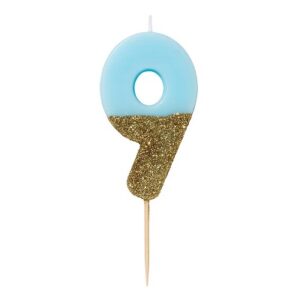 Blauwe glitterkaars #9 Talking Tables