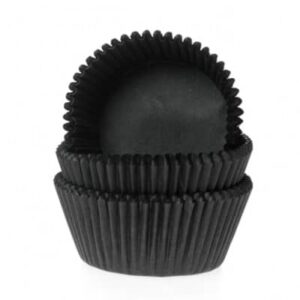 Cupcake cups mini zwart 35x23mm (60stuks)