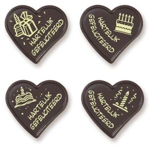 Hartelijk gefeliciteerd (chocolade) 4/set