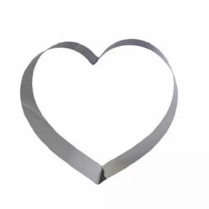 Taartring hart RVS 18,5x6cm