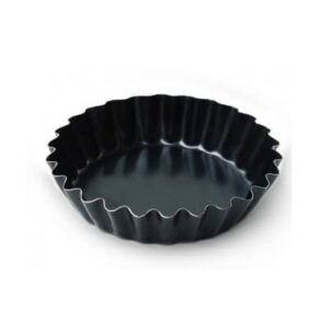 Tartelette geribd blauwstaal Ø110mm H25mm