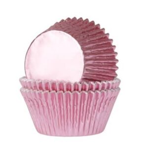 Cupcake cups mini metallic roze 35x20mm (36stuks)