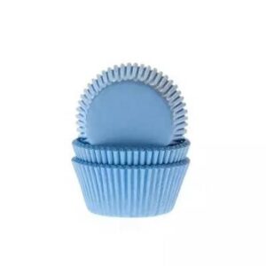Cupcake cups mini babyblauw 35x23mm (60stuks)