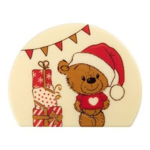 Zijkant buche Kerstbeertje 10x8cm, 2/set