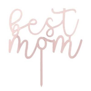 Moederdag: Best mom topper 11x8cm