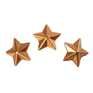 Bronzen ster 3D 2,5cm 3/set