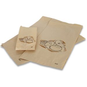 Broodzak Kraft met opdruk croissants 210x110x460mm