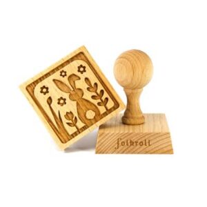 Paashaas met bloemetjes stempel Folkroll