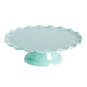 Mintgroene taartplateau met golfjes Ø27,5cm