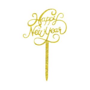 Taarttopper Happy New Year goud