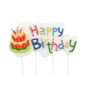 Kaars Happy Birthday 8 x 4 cm