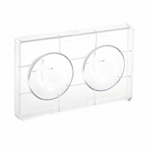 Polycarbonaat mal Halve bol Ø10cm, 2 holtes