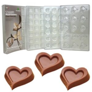 Bonbonvorm platte hartjes 40x42 mm (15 stuks)