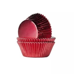 Cupcake cups Metallic Rood 50x33mm (24 stuks)