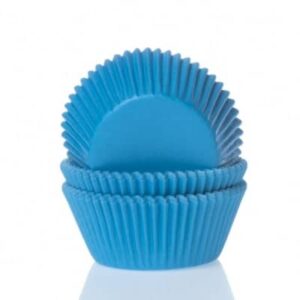 Cupcake cups mini cyaan blauw 35x23mm (60stuks)