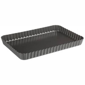 Rechthoekige quichevorm gekarteld met losse bodem 31x21cm Luxe Kitchen