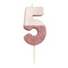 Oud roze glitterkaars #5 Talking Tables