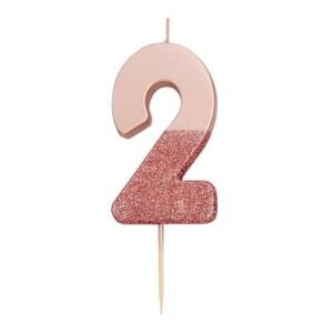 Oud roze glitterkaars #2 Talking Tables