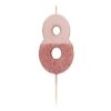 Oud roze glitterkaars #8 Talking Tables