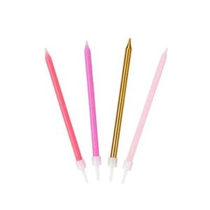 Lange roze kaarsjes 10cm (16 stuks)