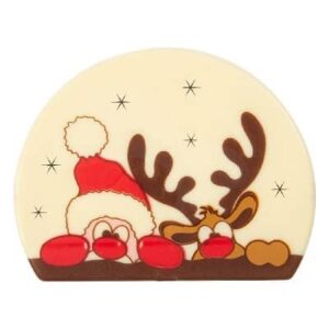 Zijkant buche Rudolf en de kerstman 10x8cm 2/set