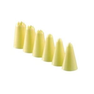 Set van 6 gekartelde spuitmondjes uit plastic, naadloos