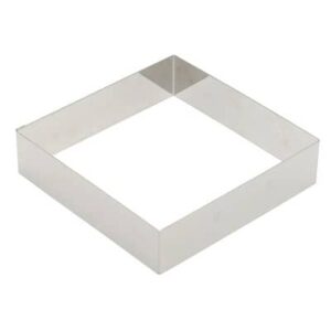 Vierkante taartring 22 cm H4cm RVS