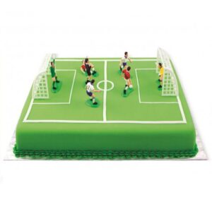 Taartset 6 voetballers en 2 goals