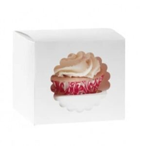 Cupcake box voor 1 cupcake wit H9cm