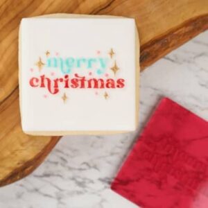OUTbosser Merry Christmas (sparkles) uit The Amy Jane Collection 7,5x7,5cm