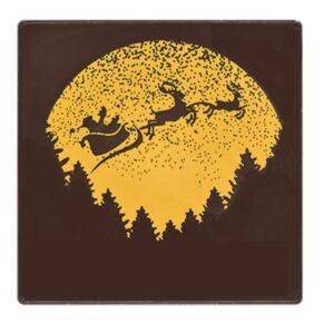 Zijkant buche Kerstslee 8x8cm 2/set
