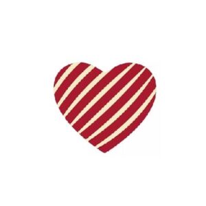 Plaatje hart gestreept, witte chocolade 5/set