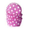 mini roze met witte stip